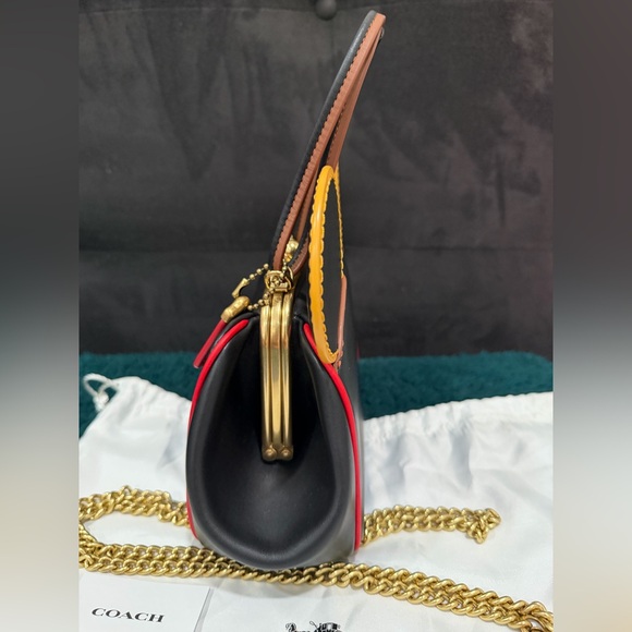 COACH Disney Mickey Mouse x Keith Haring Kisslock Satchel Black - Picture 4 of 11